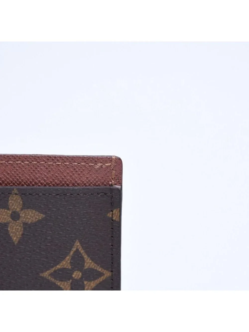 Louis Vuitton Porte Cartes Simple Card Case Monogram Canvas Brown